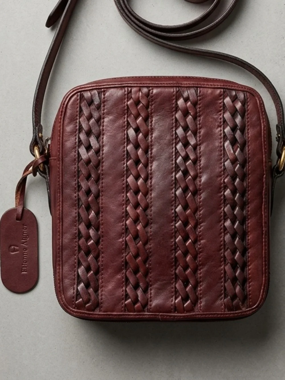 Etienne Aigner‎ Vintage Braided Leather Crossbody Bag